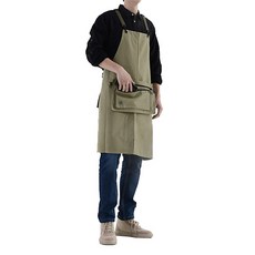 리씨상점 코튼 캔버스 방수 앞치마 작업복 앤 숄더백, 그린