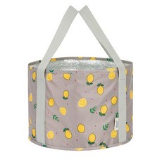 써니네 초간편 휴대용 족욕기 17 보온성 증가 그레이 레몬 30 x 30 cm, 1개