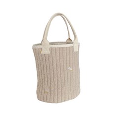 Ma lolotte 棉質刺繡絎縫布手提籃, Beige Duck