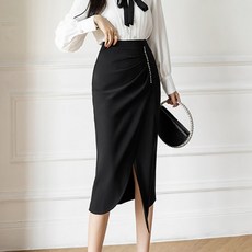 PAPERMENTS 不對稱抓褶西裝中長裙