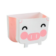 折疊掛式廚房垃圾桶 小豬款, 粉色