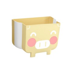 折疊掛式廚房垃圾桶 小豬款, 黃色