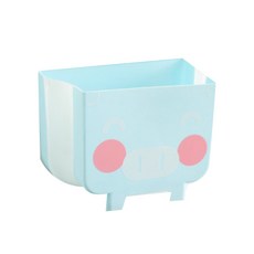 折疊掛式廚房垃圾桶 小豬款, 藍色