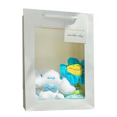 미니 산리오 인형 + 스마일꽃 + 쇼핑백 꽃다발 선물세트, 시나모롤 + 랜덤 발송, 1개