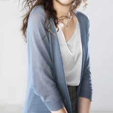 솔레일 여성용 스프링 페일 롱 가디건
