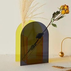 Mon Aube 居家裝飾 壓克力花瓶, 黃色, 1個