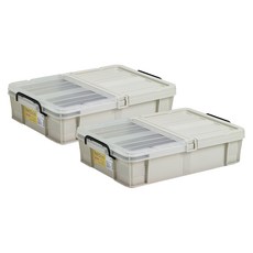 KOMAX Plus床下收納箱 27L, 米色, 2個