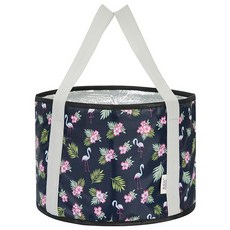 斯凱伊諾 Sunny's 超簡易便攜式隔熱材質泡腳桶 06 海軍藍紅鶴 30 x 20 cm, 1個