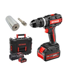 KEYANG 無繩電鑽DM20BLA-70C+萬能插座組, 1組, 工具 6種