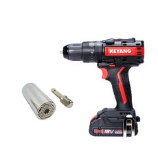 KEYANG 無繩電鑽 DM18BL-W + 通用插座組, 1組, 工具 7種