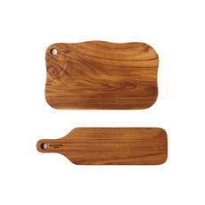 MARJA KURKI 使用柚木實木砧板板 2 件套, 經典泡泡+長款修身, 1組