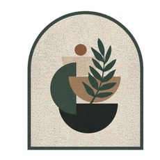 客廳裝飾 縱向版 防滑入口門泥土腳踏墊, 青雅泰, 1個