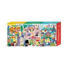 Blue Rabbit 世界城市口袋拼圖書 紐約 48片 + 倫敦 48片 + 巴黎 48片 套組, 144件, 混色