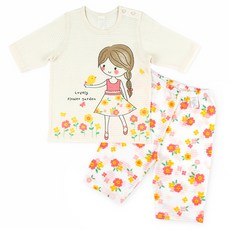 Maykids 孩童兩件式可愛印花7分袖睡衣褲組