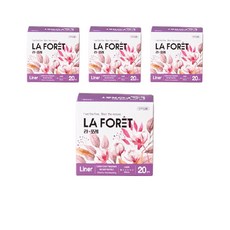 純棉素色衛生棉襯墊, 4包, 20入, 日用型