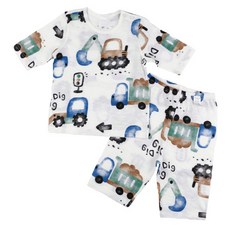 Maykids 男童款工地車印花7分袖家居服套裝