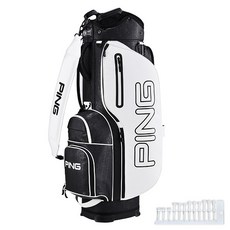 핑 SPORTY LI 캐디백 + 골프티, 블랙(캐디백)