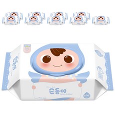 순둥이 네이처 오리지널 유아물티슈 캡형, 45g, 100매, 10세트