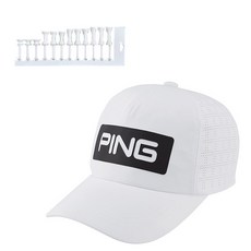 PING 男款高爾夫球帽, 白色