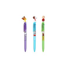 韓國 hM PLUS 花生漫畫史努比吉祥物3色原子筆3入組 0.5mm, 隨機出貨, 1套