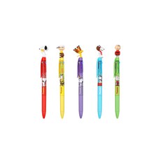 hM+ 史努比角色公仔3色原子筆 0.5mm 5入組, 隨機出貨, 1組