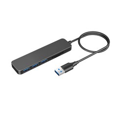 [쿠팡수입] 만듦 메모리카드 리더 3포트 USB 3.1 Gen1 허브 1.2m PEC-HS0059-120, 블랙, 1개