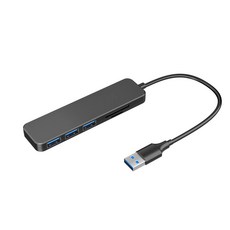 [쿠팡수입] 만듦 메모리카드 리더 3포트 USB 3.1 Gen1 허브 20cm PEC-HS0059, 블랙, 1개