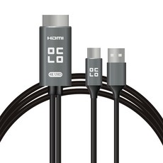 Mandeulm 4K UHD Type C-HDMI鏡像充電線, 2m, 1條