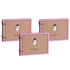 Minsung Company 孩童成長相簿 3入, 30張, 粉紅鹿