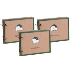 Minsung Company 孩童成長相簿 3入, 30張, 綠色小熊