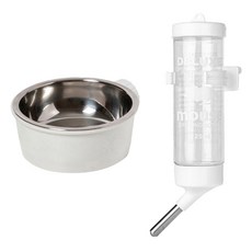 카르노코리아 햄스터 걸이형 급수기 + 식기 세트, 아이보리, 1세트