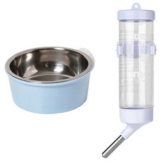 카르노코리아 햄스터 걸이형 급수기 + 식기 세트, 블루, 1세트