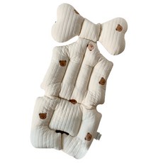 Ma lolotte 刺繡絎縫推車椅墊, 小熊款 象牙白, 1入