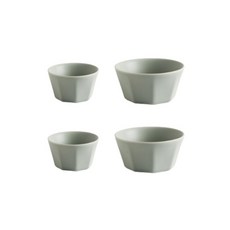 SyracuseCHINA 陶瓷碗套組, 飯碗 2入+大碗 2入, 灰色