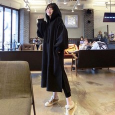 리온 여성용 심플 임산부 후드 원피스 JJ886