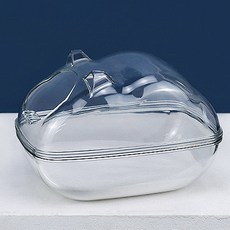 透明倉鼠浴缸浴室馬桶大尺寸 16.5 x 11 x 11cm，可以多種方式使用, 1個, 透明