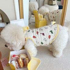 BYDAMSOOMI 小狗恐龍縫背心, 黃色