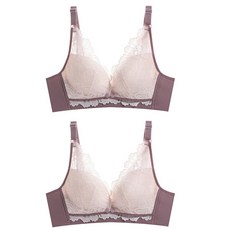 더블유비비 WBA106 레이스 플라워 단추 수유 브라 2p
