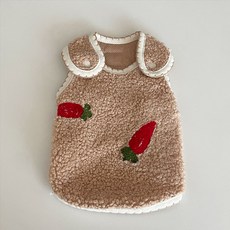 Grooming Dog Baidamsumi Dog Pogny 刺繡睡衣, 棕色