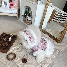 BYDAMSOOMI 小狗花絎縫韓服 + Gwidori 套組, 粉色的