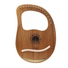 桃花心木16音里拉琴 迷你豎琴, 原木色