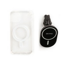 스키누 차량용 무선 충전 거치대 SKINU-CM101 + 맥세이프 아이폰12 Pro 휴대폰 케이스 세트