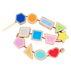 Todolibro 木製形狀積木穿繩遊戲組, 1組