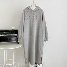루나글램 임산부 어나더 레터링 롱 후드티 원피스 swq283