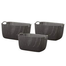 民成公司 整理箱 廚房收納籃 3件組, 棕色