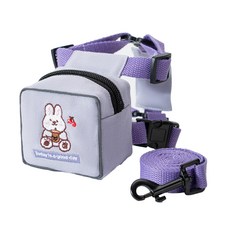 PASTEL PET 寵物狗 刺繡包 胸背帶 牽繩組, 紫色, 1套