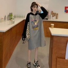 孕婦休閒連帽連身裙