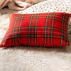 ELENA HEIM 經典格紋抱枕 + 枕芯, 紅色
