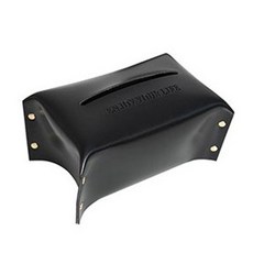 Vivid皮革方形面紙盒套, 黑色