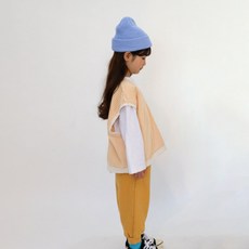 Neul兒童款橫條紋V領毛絨背心